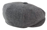 Mens 8 Panel Newsboy Cap - Cavani Martez - Dark Grey