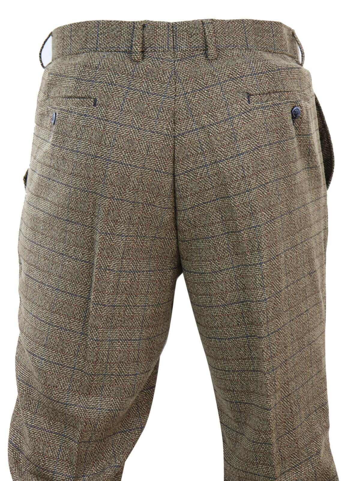 Mens Oak Brown Tweed Trousers