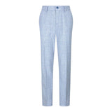 Boys 3 Piece Check Suit Tweed Light Blue Tailored Fit Wedding Peaky Classic