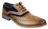 Mens Real Leather & Suede Laced Gatsby Brouges Smart Casual Designer Retro Shoes
