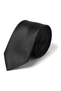 Cravate en satin Cavani - Ensemble cravate, mouchoir et pince à cravate assortis en satin de soie pour homme, à pois, idéal pour mariage, bal ou bureau. Motif à pois.