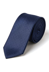 Cravate en satin Cavani - Ensemble cravate, mouchoir et pince à cravate assortis en satin de soie pour homme, à pois, idéal pour mariage, bal ou bureau. Motif à pois.