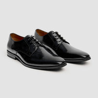 Chester - Chaussures Derby noires cirées pour hommes