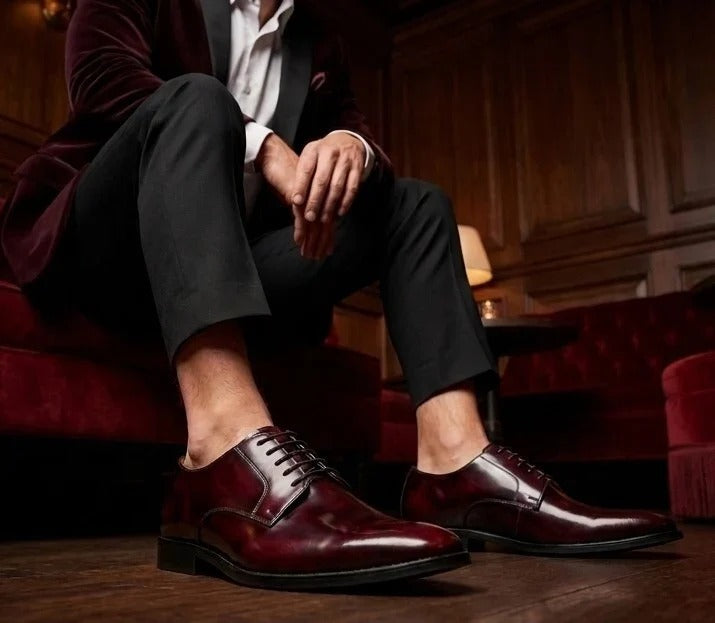 Chester - Chaussures Derby pour homme, bordeaux brillant