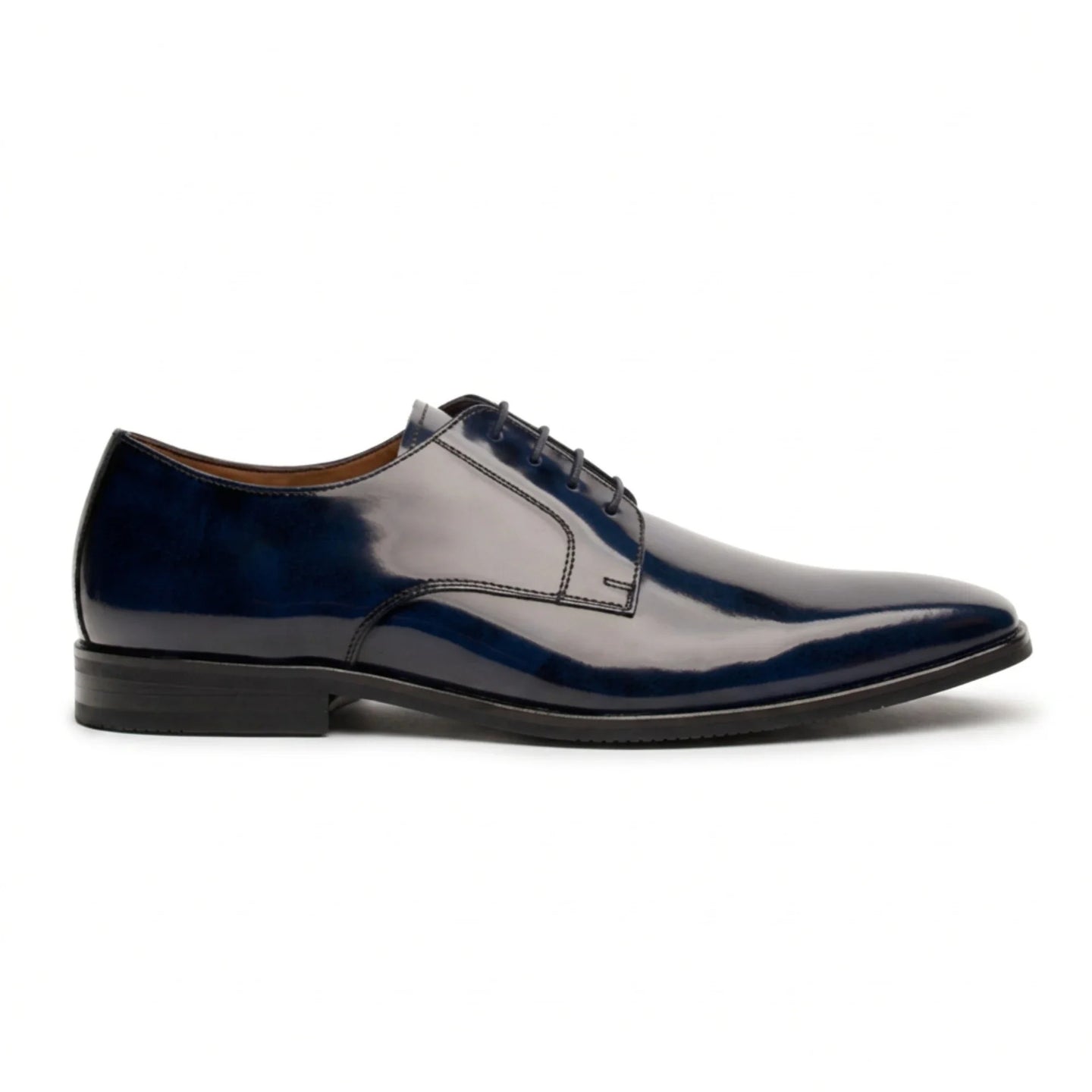 Chester - Chaussures Derby pour homme, bleu marine, cirées et brillantes