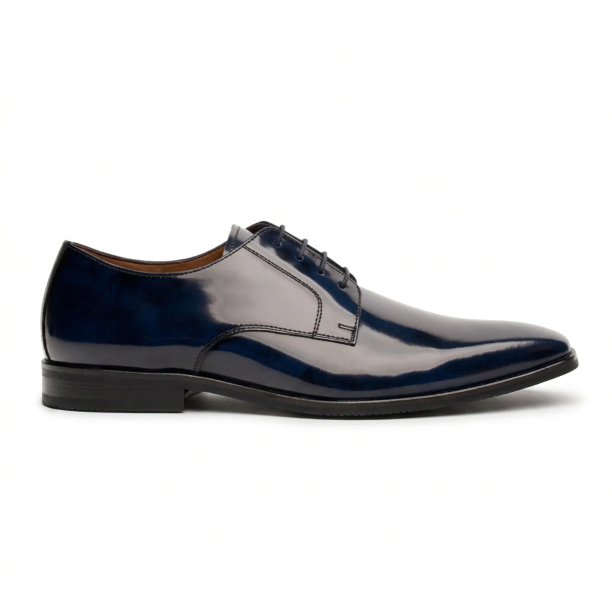 Chester - Chaussures Derby pour homme, bleu marine, cirées et brillantes