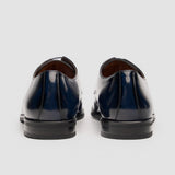 Chester - Chaussures Derby pour homme, bleu marine, cirées et brillantes