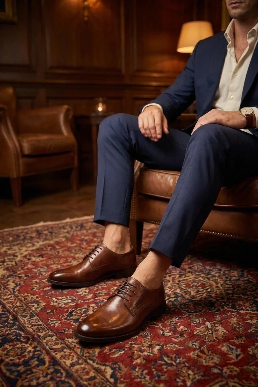 Chester - Chaussures Derby pour hommes, couleur fauve brillant