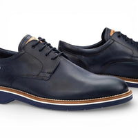 Claret - Chaussures Derby à lacets en cuir bleu pour homme