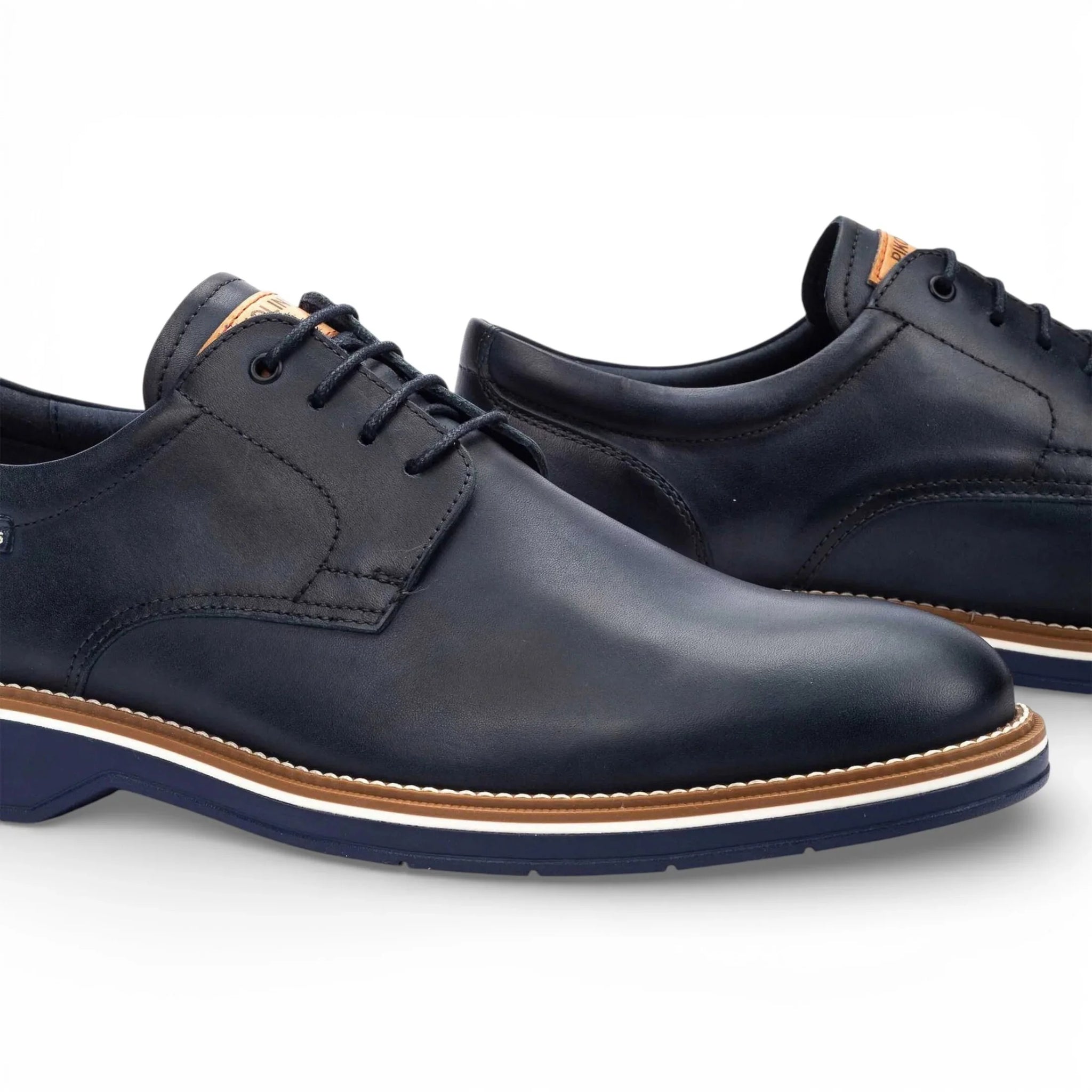 Claret - Chaussures Derby à lacets en cuir bleu pour homme