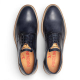 Claret - Chaussures Derby à lacets en cuir bleu pour homme