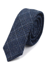Comparer les couleurs : Cravate et pochette en tweed à chevrons pour homme, motif à carreaux bleu classique.