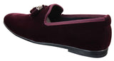 Elong dd0019 - Mens Velvet Slip On Suede Tassle Driving Shoes Loafers Smart Casual Wine Navy