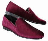 Elong DD0083 - Mens Velvet Slip On Paisley Driving Shoes Loafers Smart Casual Wine Navy Black