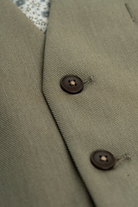 Donatella - Costume trois pièces vert sauge pour homme, coupe ajustée