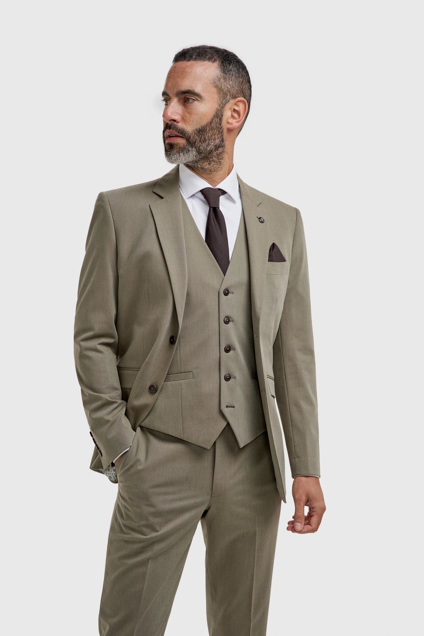 Donatella - Blazer vert sauge pour homme, coupe ajustée