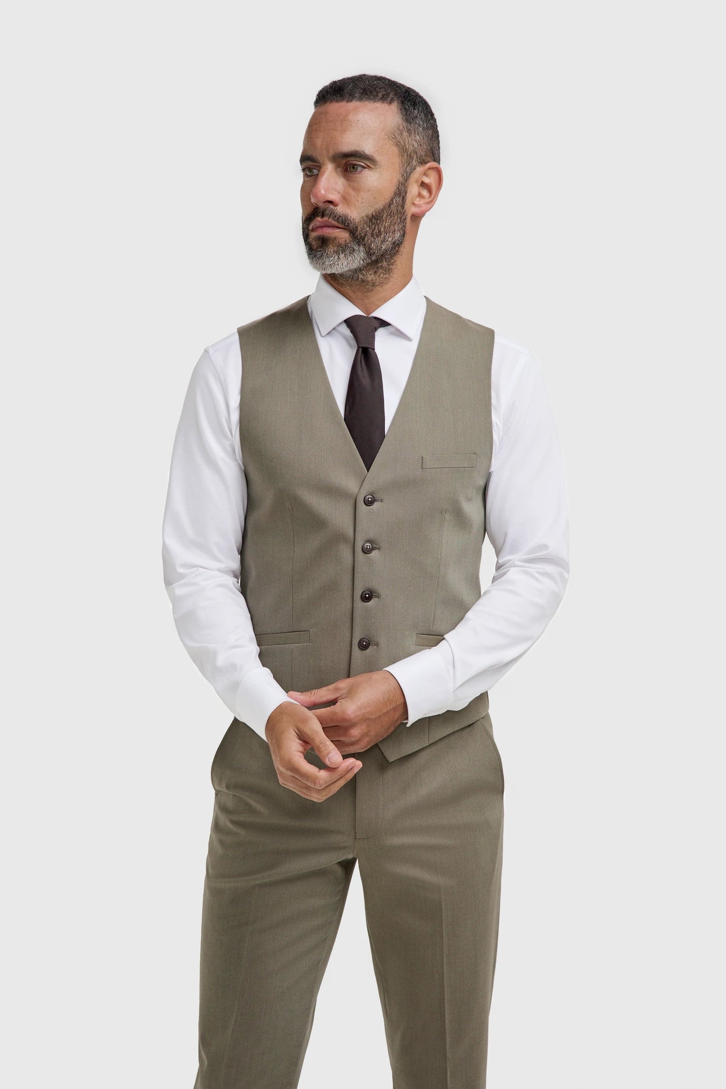 Gilet Donatella pour homme, vert sauge, coupe ajustée