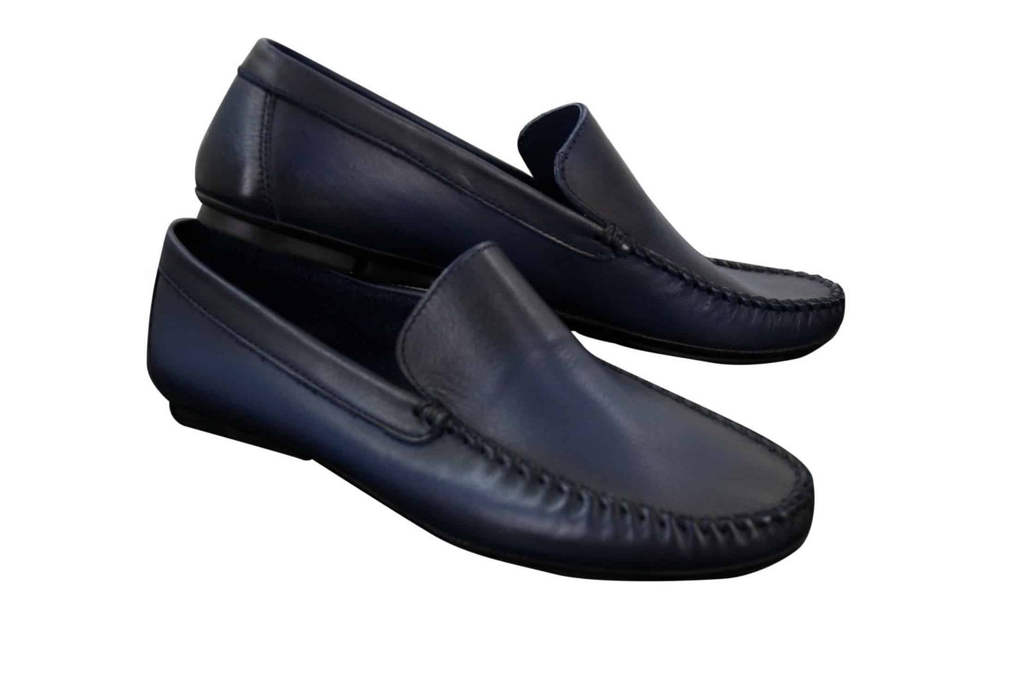 Mens Real Leather Designer Slip On Loafers Smart Casual Shoes Vintage Retro
