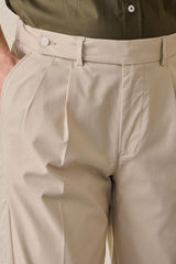 Ensemble veste safari vert sauge en coton mélangé et pantalon beige pour homme, tenue décontractée élégante