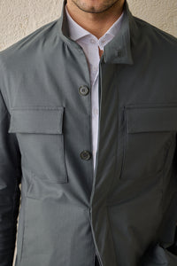 Ensemble veste safari vert sauge en coton mélangé et pantalon beige pour homme, tenue décontractée élégante
