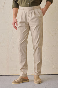Ensemble veste safari vert sauge en coton mélangé et pantalon beige pour homme, tenue décontractée élégante