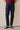 Pantalon bleu marine plissé, coupe classique élégante et décontractée pour homme