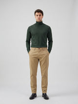 Pantalon chino kaki pour homme en lin mélangé, Tencel et coton, matière fine d'été