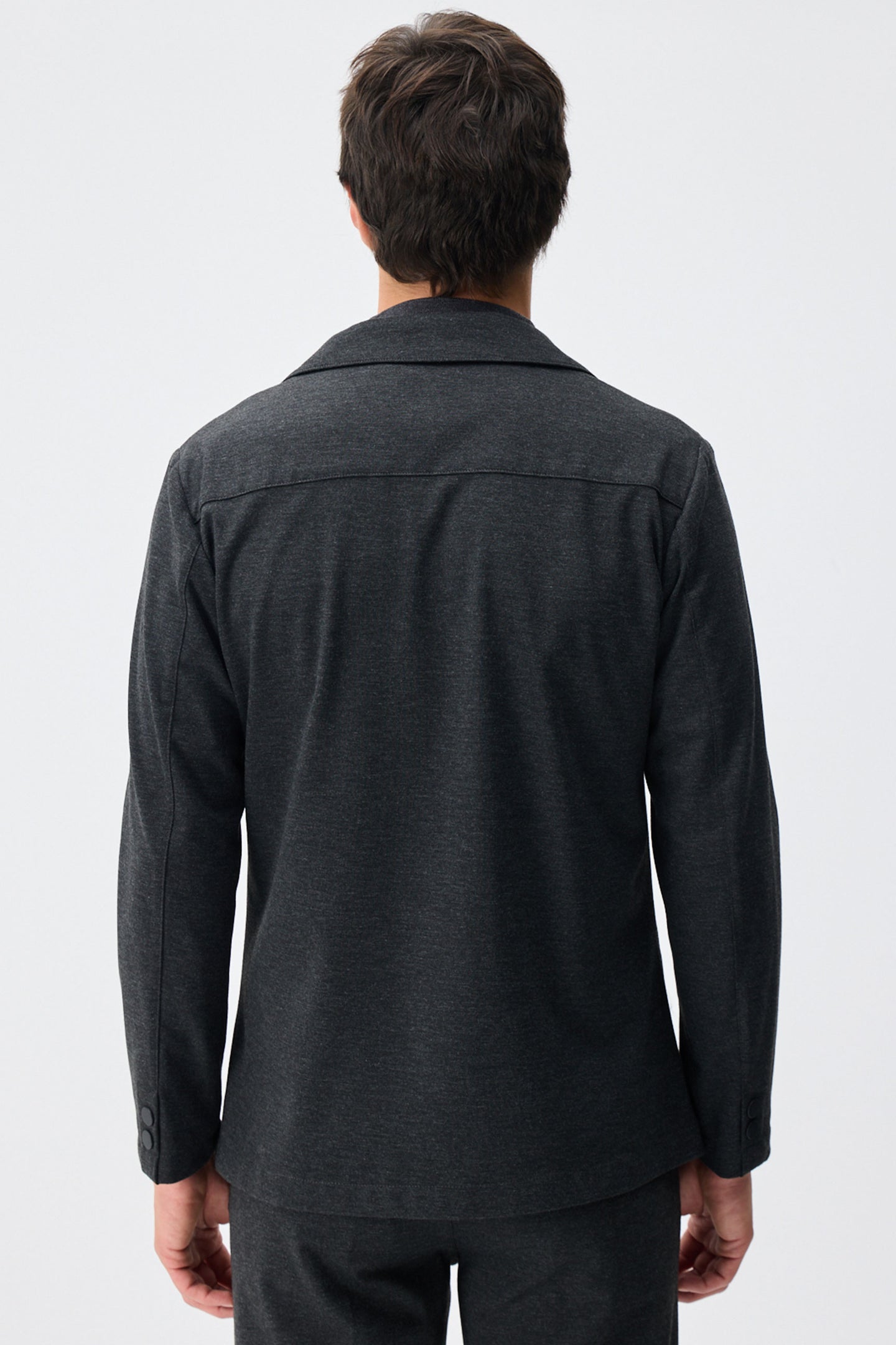 Blazer homme en jersey doux anthracite, veste élégante décontractée