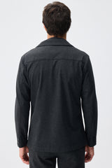 Blazer homme en jersey doux anthracite, veste élégante décontractée