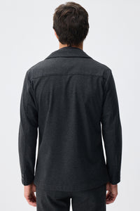 Blazer homme en jersey doux anthracite, veste élégante décontractée