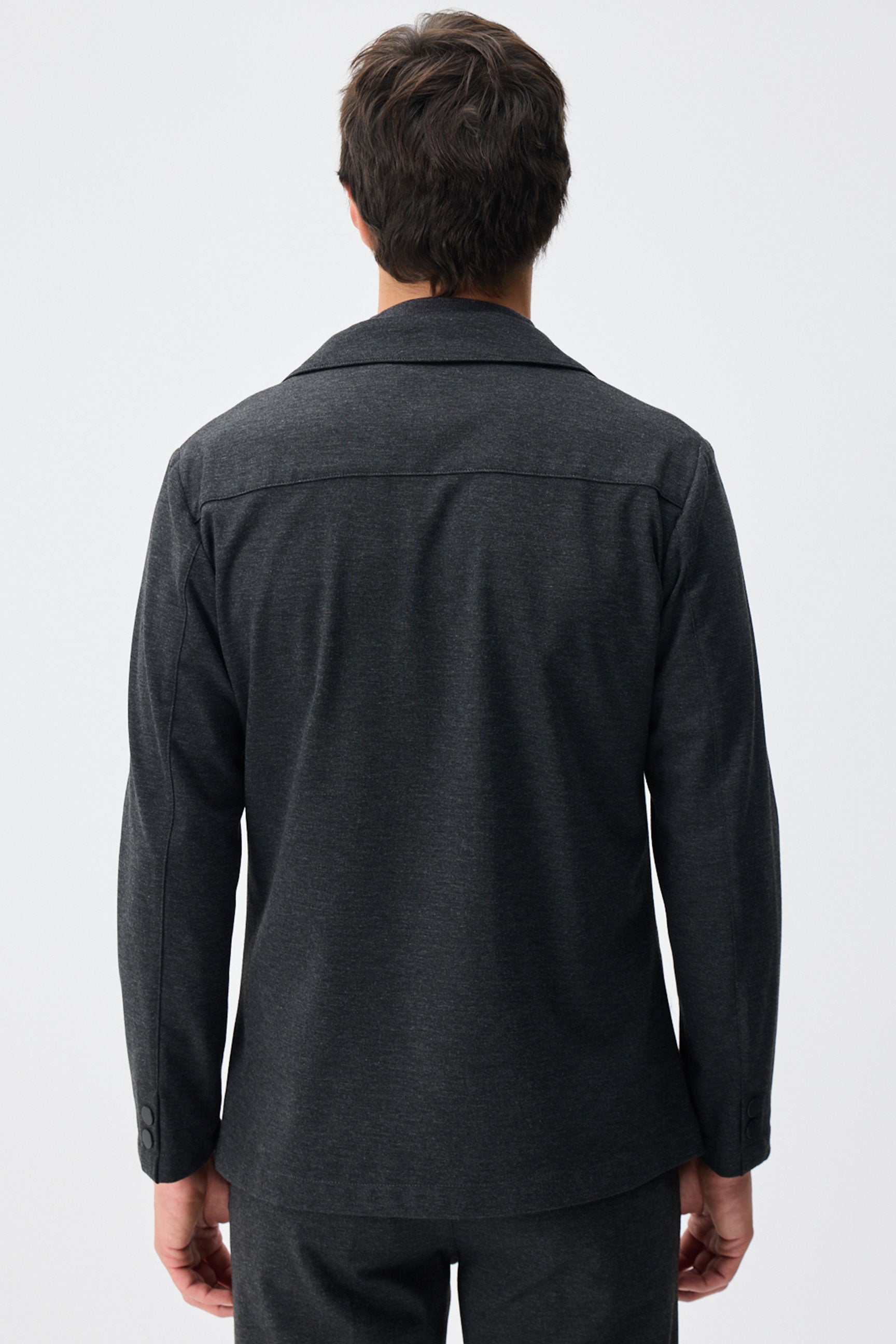 Blazer homme en jersey doux anthracite, veste élégante décontractée