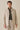 Costume deux pièces beige décontracté chic pour homme, style safari, col montant, extensible