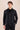 Surchemise d'été légère en lin noir pour homme, à fermeture éclair