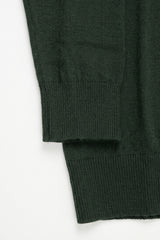 Pull à col roulé vert pour homme, en maille douce à manches longues et mélange de viscose.