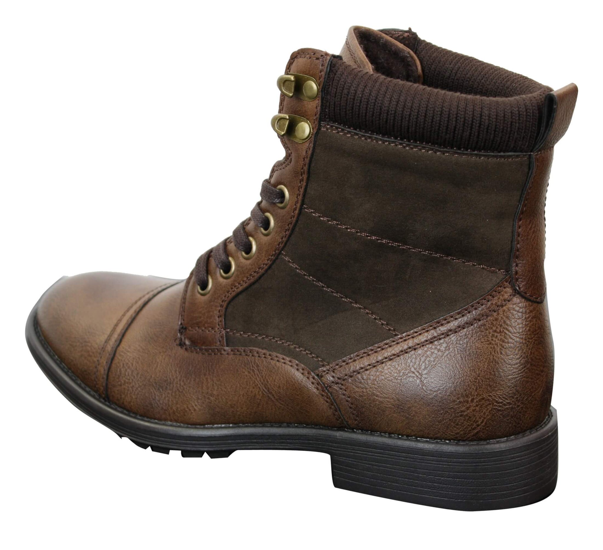 Mens Leather Suede PU Fleece Army Combat Military Ankle Boots Retro