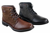 Mens PU Leather & Suede Lace Ankle Combat Cowboy Military Army Biker Boots Shoes