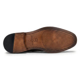 Everett - Chaussures Derby pour homme en cuir noir poli à bout rapporté