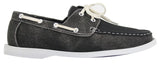 Mens Retro Denim Style Vintage Deck Boat Shoes Smart Casual Laced Navy Washed
