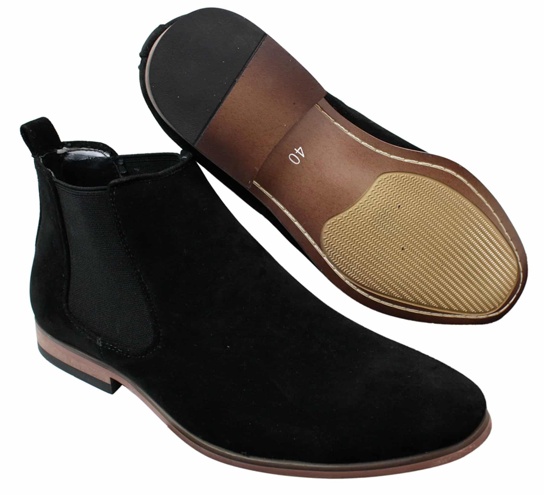 Mens Italian Suede Slip On Ankle Boots Smart Casual Desert Chelsea Dealer