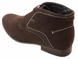Mens Casual Suede Look Desert Ankle Boots Brown Black Navy Blue Leather Lined