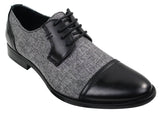 Mens Smart Casual Laced Tweed & Leather Laced Shoes Vintage Retro