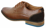 Galax GH3117 Mens Laced Smart Casual Formal Shoes Classic Tan Brown Black Leather Suede