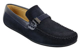 Galax ZD71 - Mens Slip On Suede PU Leather Driving Shoes Buckle Moccasin Casual