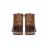 Mens Real Leather Vintage Boots Brogues 1920s Suede Tweed Laced Shoes Smart Formal