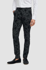 Pantalon noir à fleurs Georgi pour homme