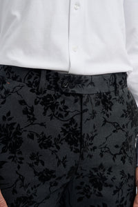 Pantalon noir à fleurs Georgi pour homme
