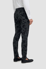 Pantalon noir à fleurs Georgi pour homme