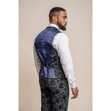 Georgi - Men's Black Floral Waistcoat