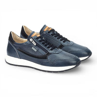 Getafe - Baskets en cuir bleu pour homme, faciles à porter
