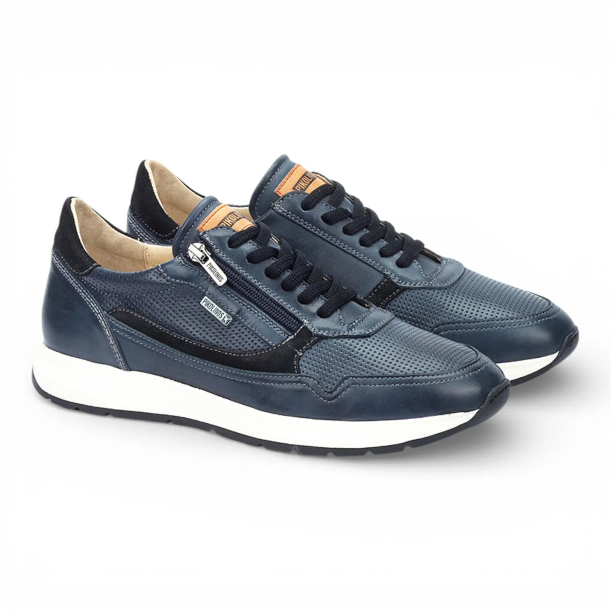 Getafe - Baskets en cuir bleu pour homme, faciles à porter